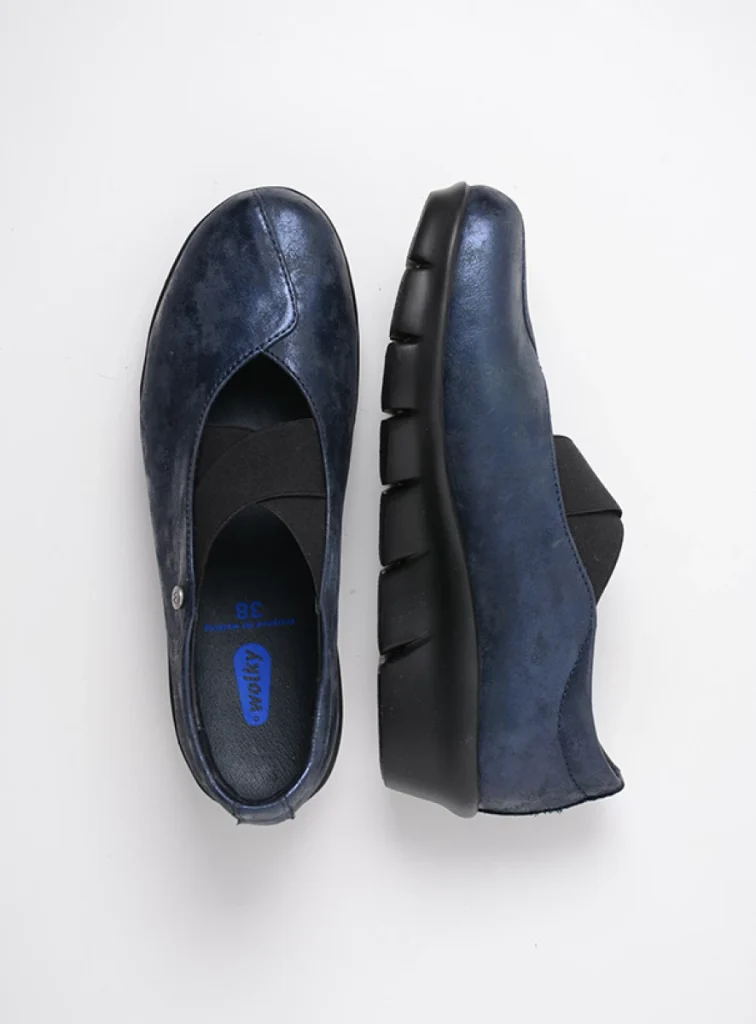 Wolky Loafers 0066510823 10823 navy metallic nubuck