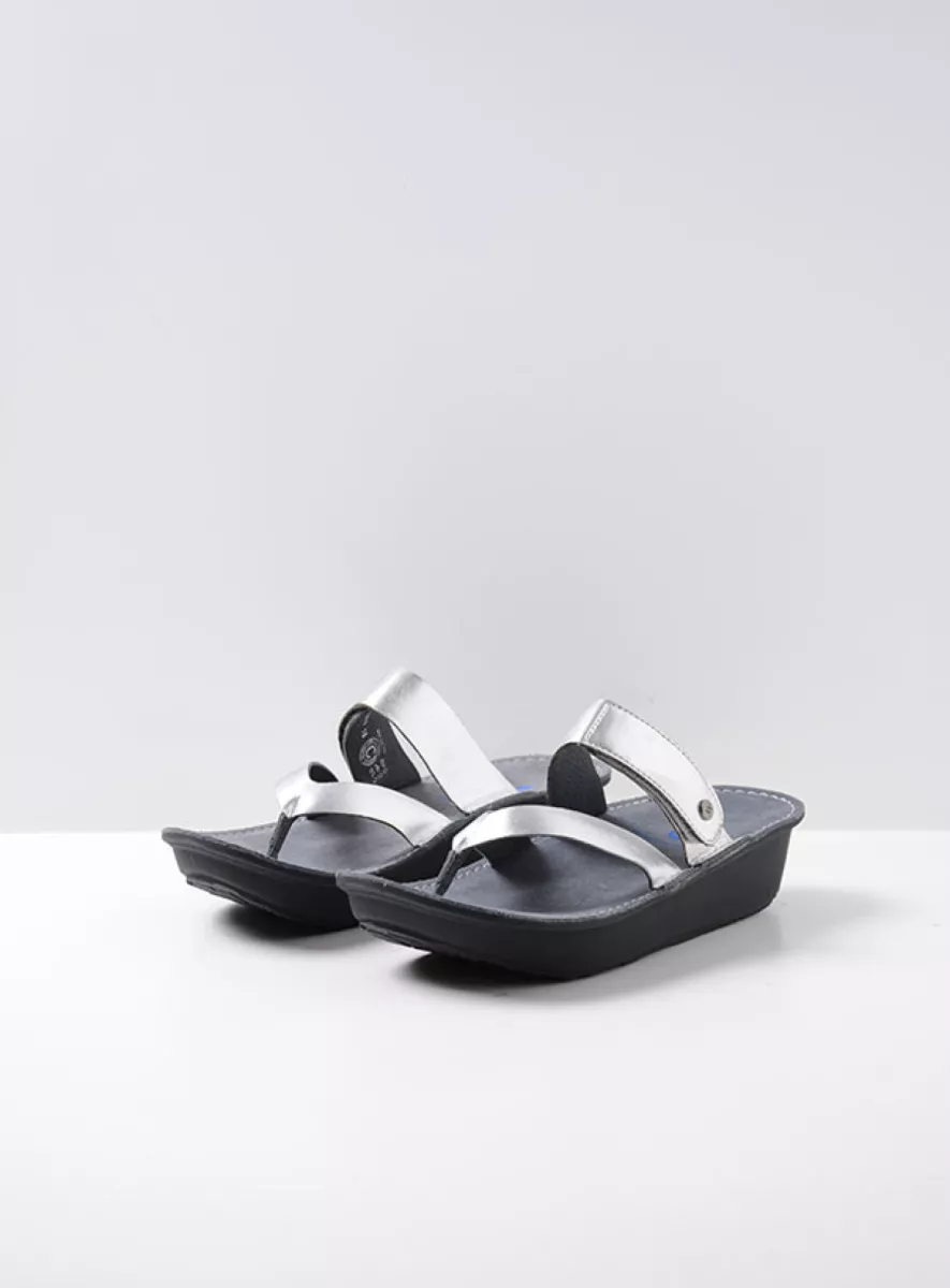 Wolky Chunky sandals 0618008130 08130 silver metallic biocare