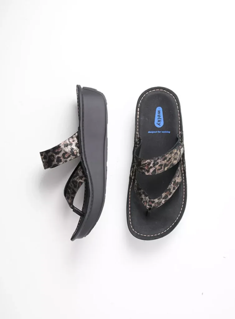 Wolky Chunky sandals 0618049000 490000 black leopardo print leather