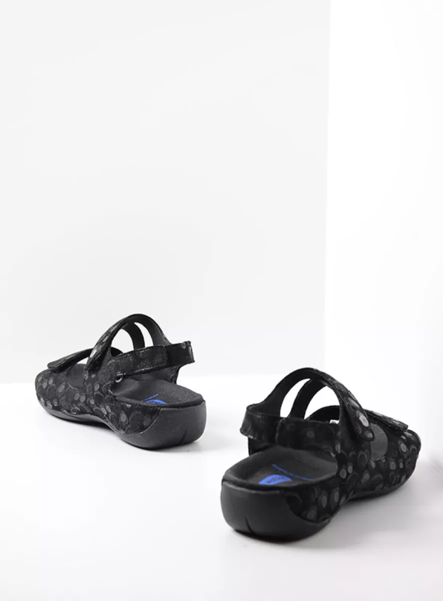 Wolky Sandals 0031512100 black circles nubuck