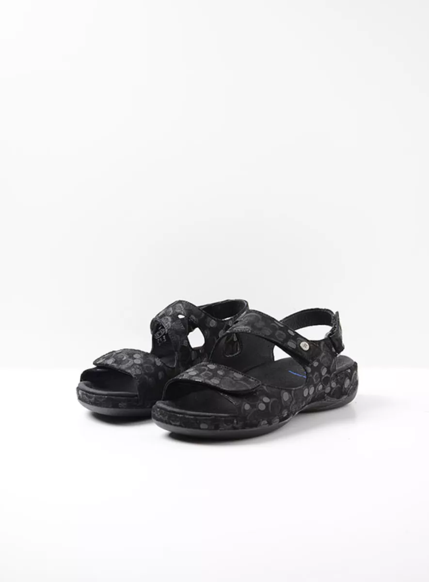 Wolky Sandals 0031512100 black circles nubuck