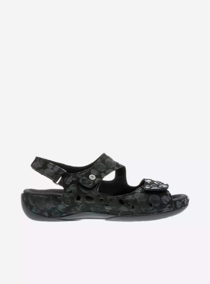 Wolky Sandals 0031512100 black circles nubuck