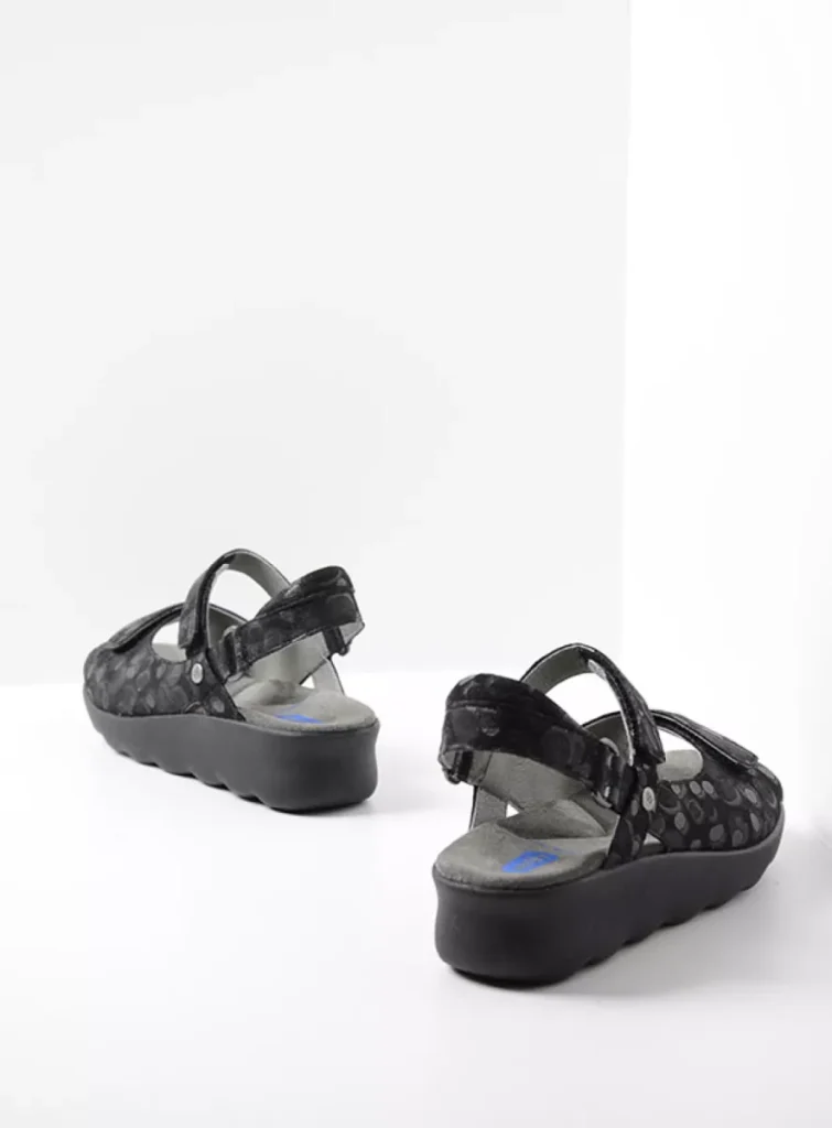 Wolky Sandals 0189012000 12000 black circles leather