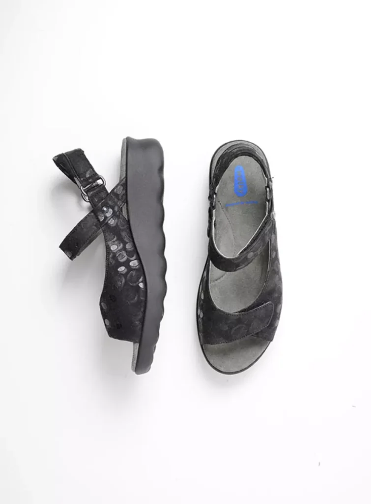 Wolky Sandals 0189012000 12000 black circles leather