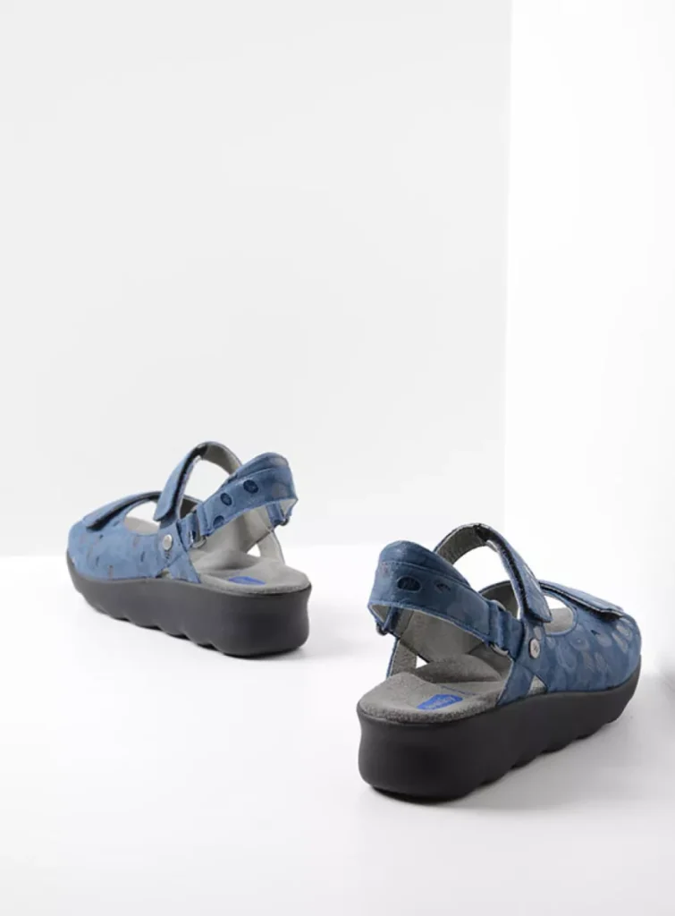 Wolky Sandals 0189012800 12800 blue circles leather