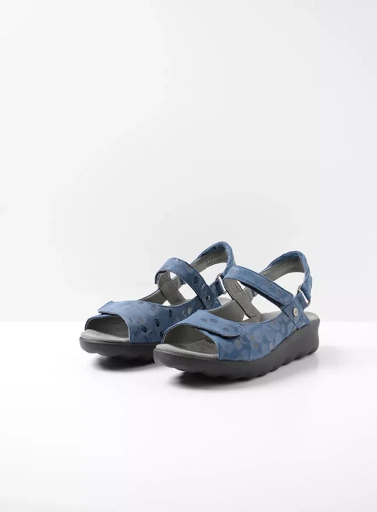 Wolky Sandals 0189012800 12800 blue circles leather