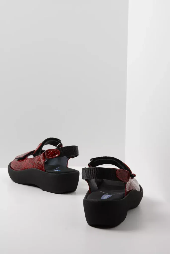 Wolky Sandals 0320467500 67500 red crocolook patent leather