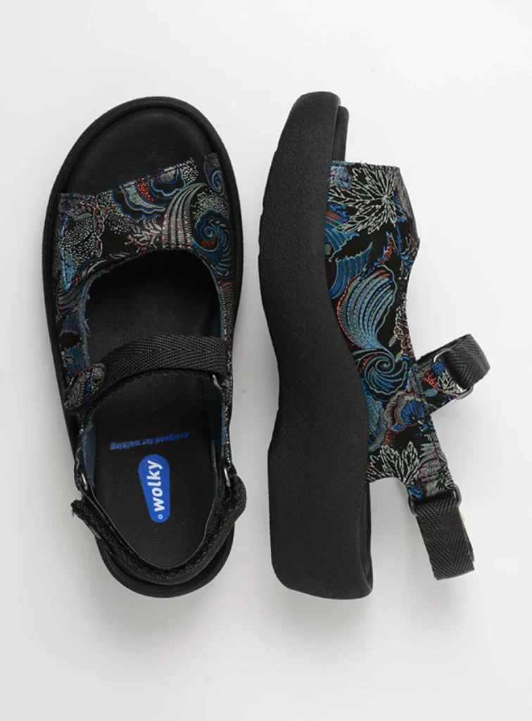 Wolky Sandals 0320468080 black-bleu suede