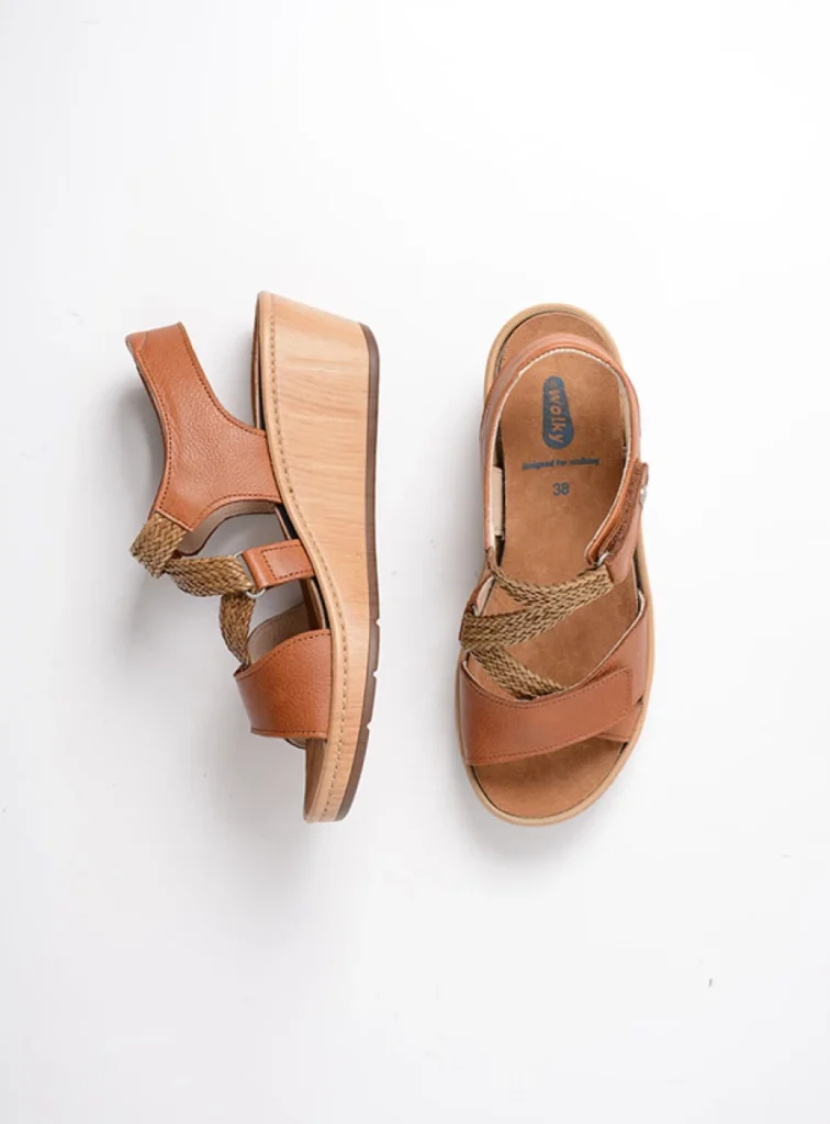 Wolky Sandals 0355030430 30430 cognac leather