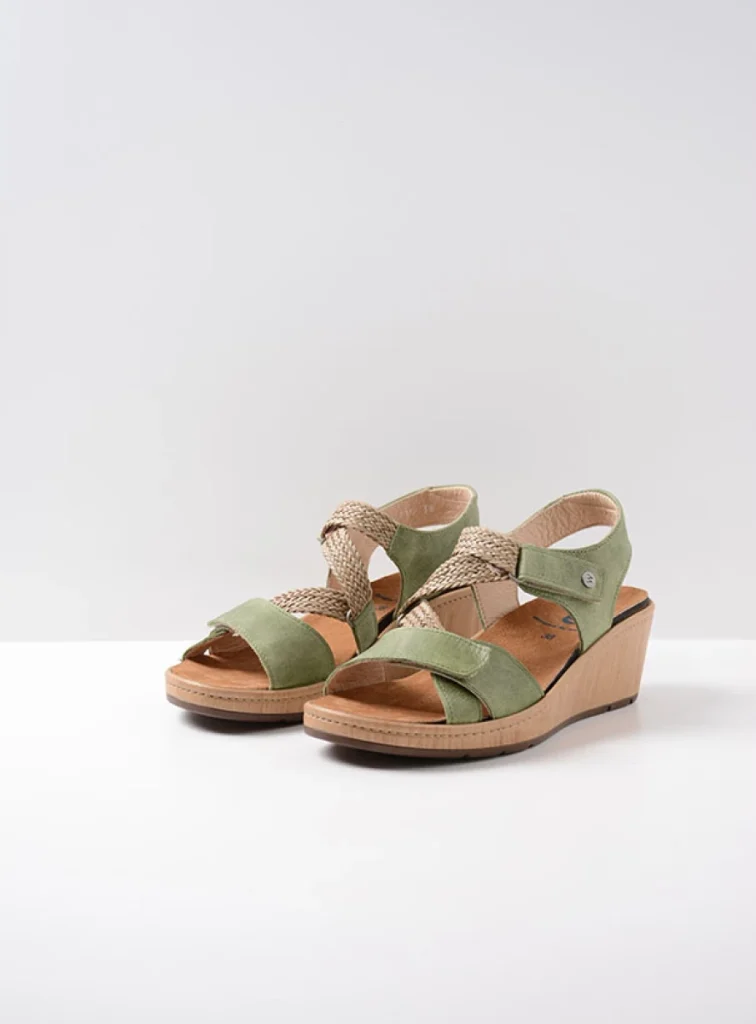 Wolky Sandals 0355030710 30710 olive leather