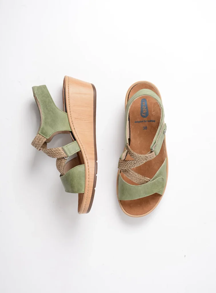 Wolky Sandals 0355030710 30710 olive leather