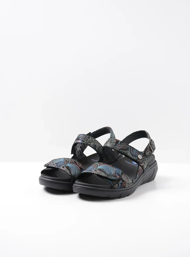 Wolky Sandals 0410468080 68080 black/blue suede