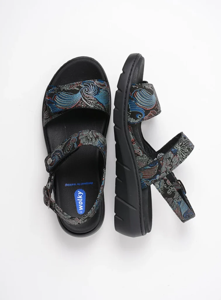 Wolky Sandals 0410468080 68080 black/blue suede