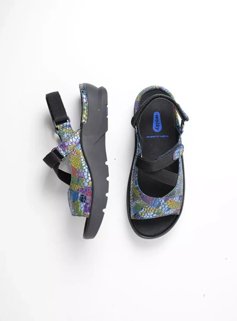 Wolky Women’s shoes 0392590881 90881 blue multi color fantasy