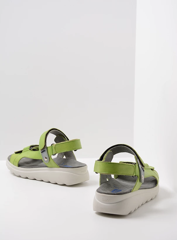 wolky sandals 01525 mile 50750 lime leather back