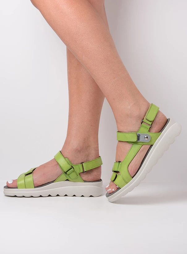 wolky sandals 01525 mile 50750 lime leather sfeer