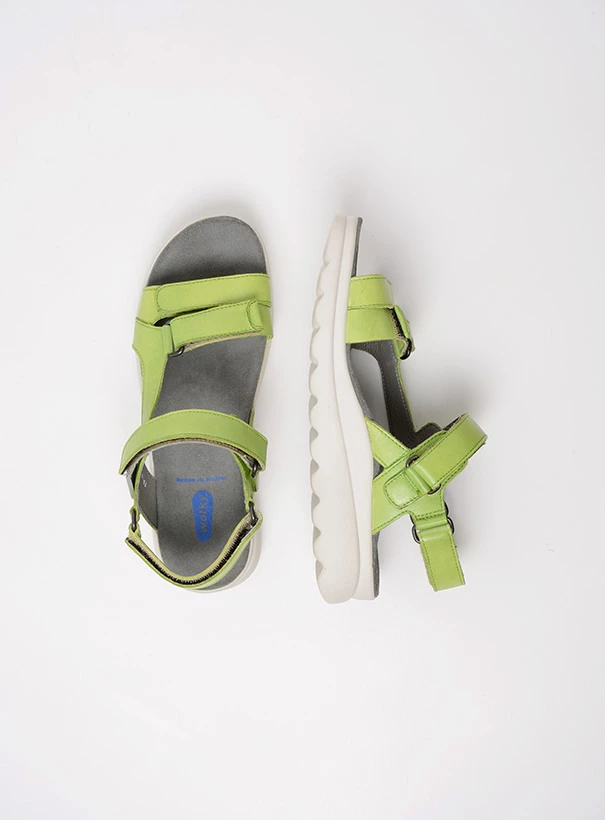 wolky sandals 01525 mile 50750 lime leather top