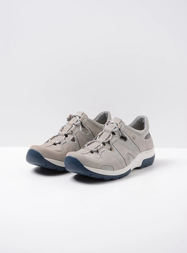 wolky low lace up shoes 03028 nortec 11206 light grey nubuck front